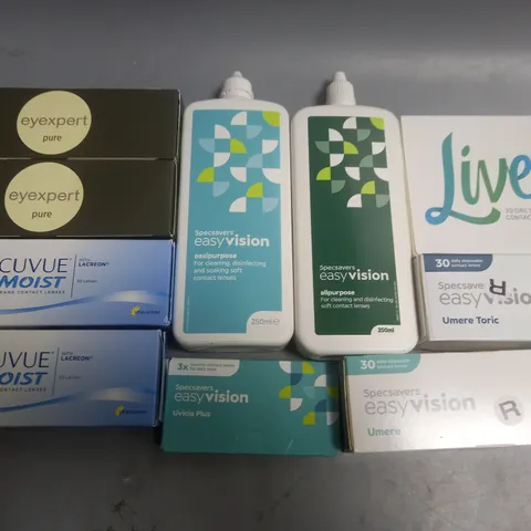 LOT OF ASSORTED EYE CARE ITEMS TO INCLUDE SPECSAVERS, ACUVUE AND COOPER VISION