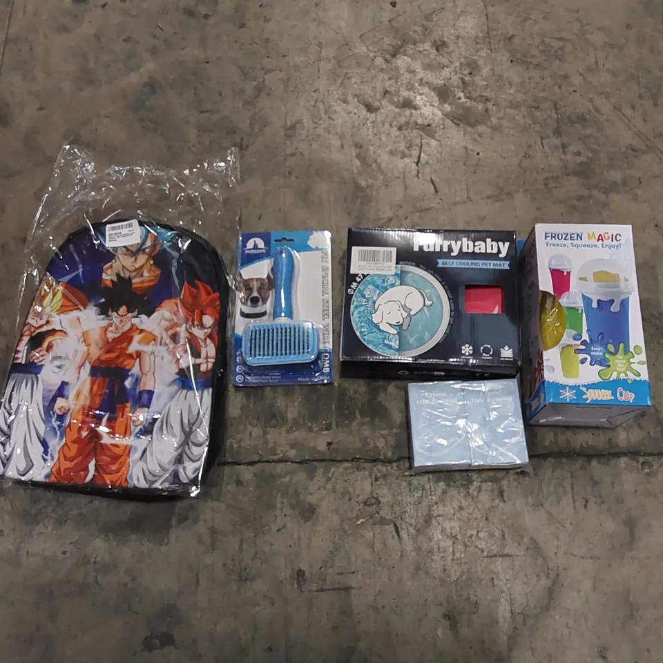 PALLET TO CONTAIN ASSORTED HOUSEHOLD ITEMS. INCLUDES HAIR REMOVAL CRYSTALS, SCHOOL BACKPACK, PET PRODUCTS ETC 