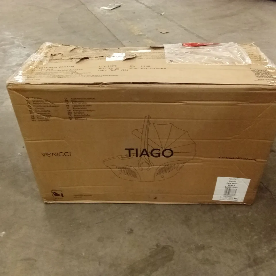 BOXED VENICCI TIAGO CAR SEAT - BLACK (1 BOX)