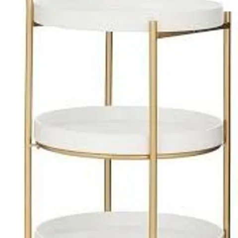 BRAND NEW BOXED DARCY ROUND DRINKS TROLLEY - WHITEBRASS