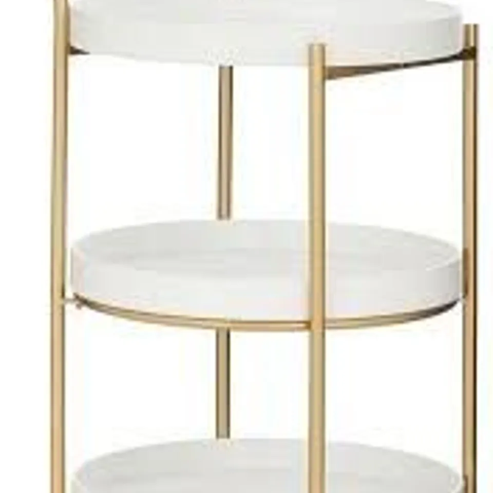 BRAND NEW BOXED DARCY ROUND DRINKS TROLLEY - WHITEBRASS RRP £129