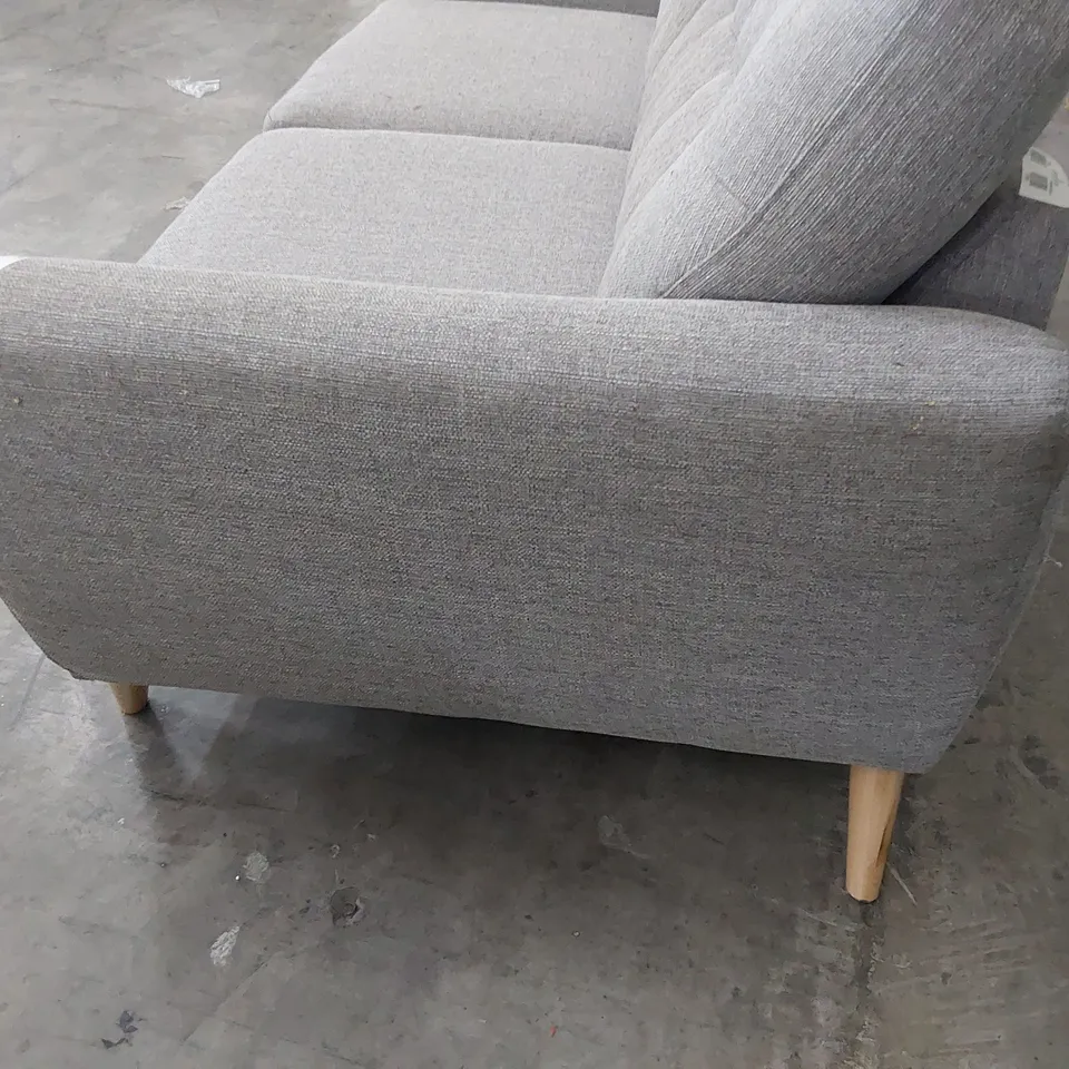 DESIGNER THREE SEATER SOFA GREY FABRIC 