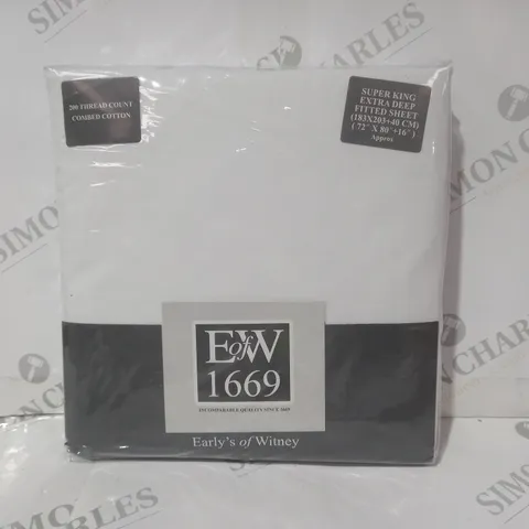 EARLY'S OF WITNEY EXTRA DEEP FITTED SHEET IN WHITE - SUPER KING SIZE