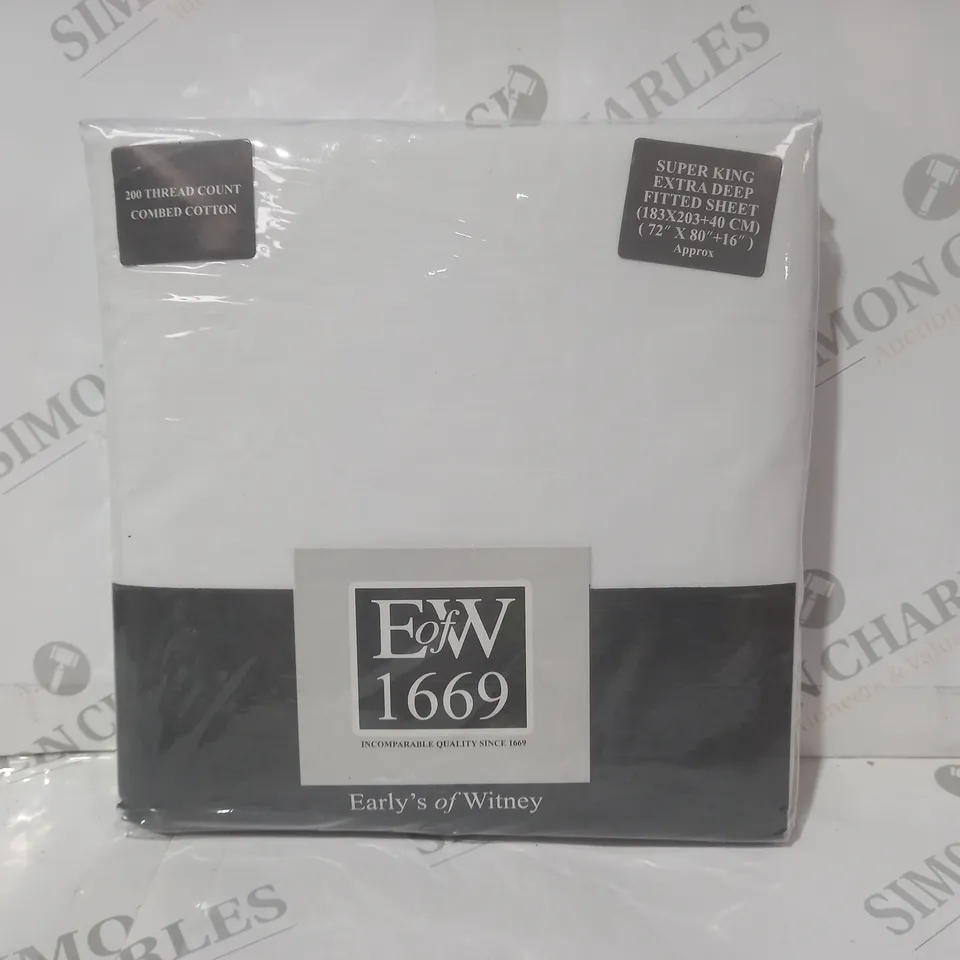EARLY'S OF WITNEY EXTRA DEEP FITTED SHEET IN WHITE - SUPER KING SIZE
