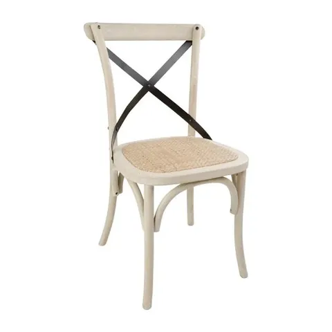 BOXED BOLERO BENTWOOD CHAIRS WITH METAL CROSS BACKREST EARTHWASH (2 PACK)