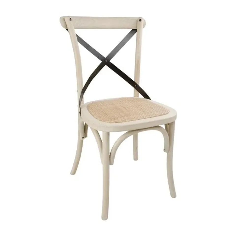 BOXED BOLERO BENTWOOD CHAIRS WITH METAL CROSS BACKREST EARTHWASH (2 PACK)