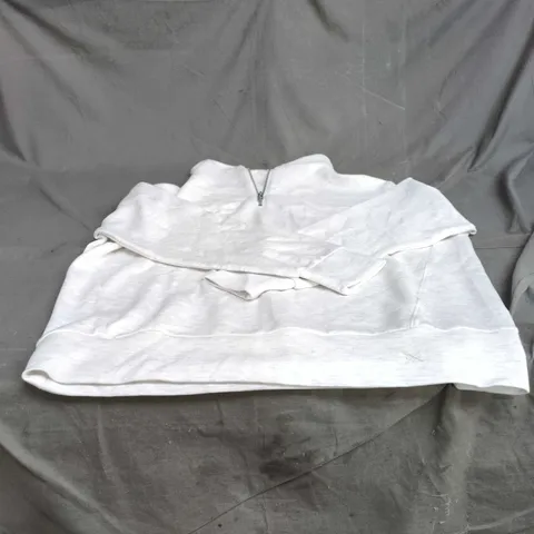 CREW CLOTHING COMPANY SPORT OATMEAL HALF ZIP SWEATSHIRT – SIZE L (SWW018)