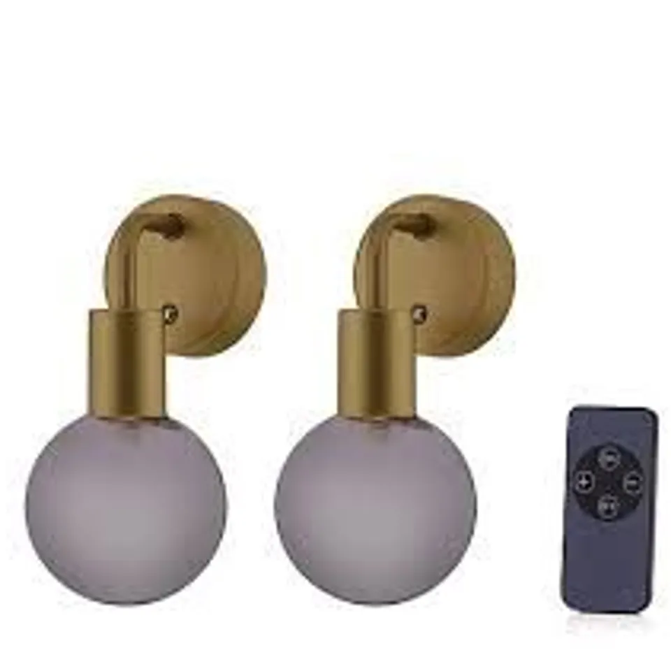 SFIXX SET OF TWO RECHARGEABLE GLASS WALL LIGHTS WITH REMOTE