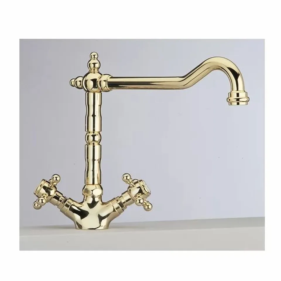 CAMELLIA TWIN LEVER MONOBLOC TAP FINISH GOLD