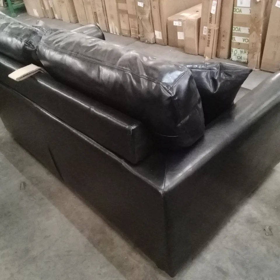 ALEASIA VEGAN LEATHER SOFA BED - BLACK