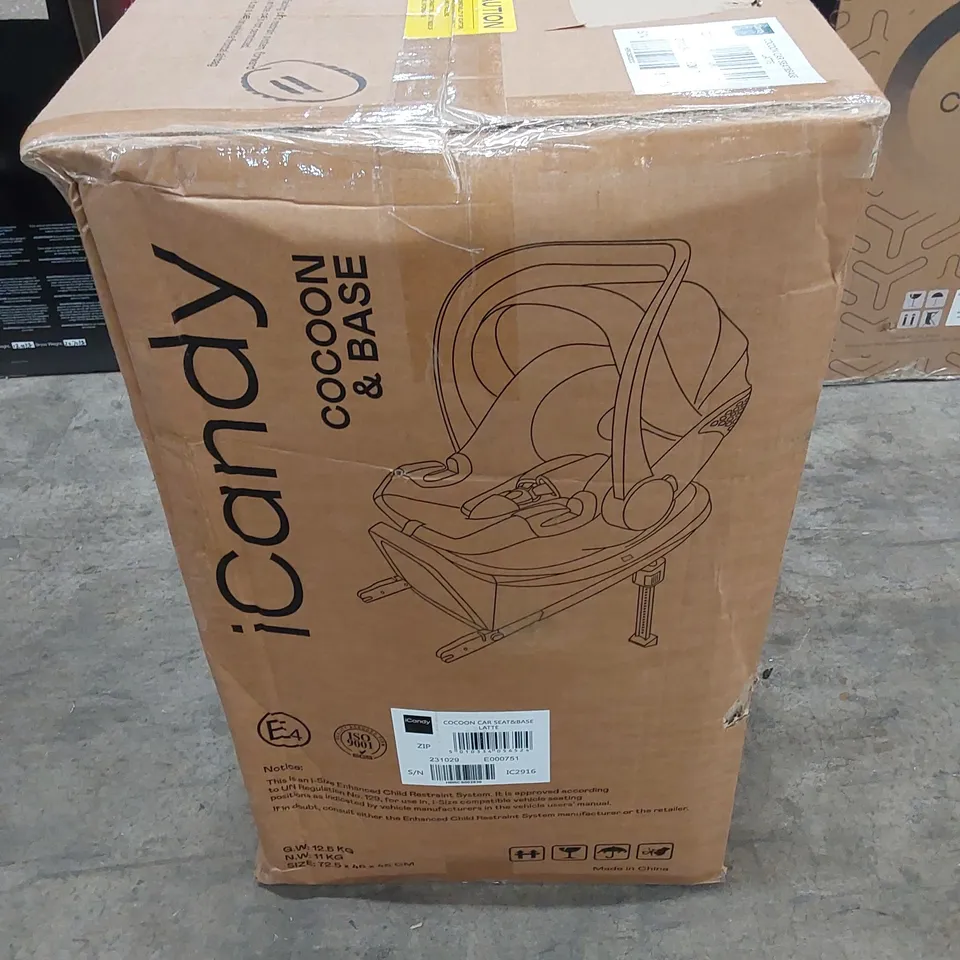 BOXED ICANDY COCOON CAR SEAT & BASE - LATTE 