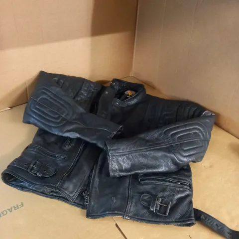 AKITO T FORCE CHEST 46 BLACK LEATHER JACKET