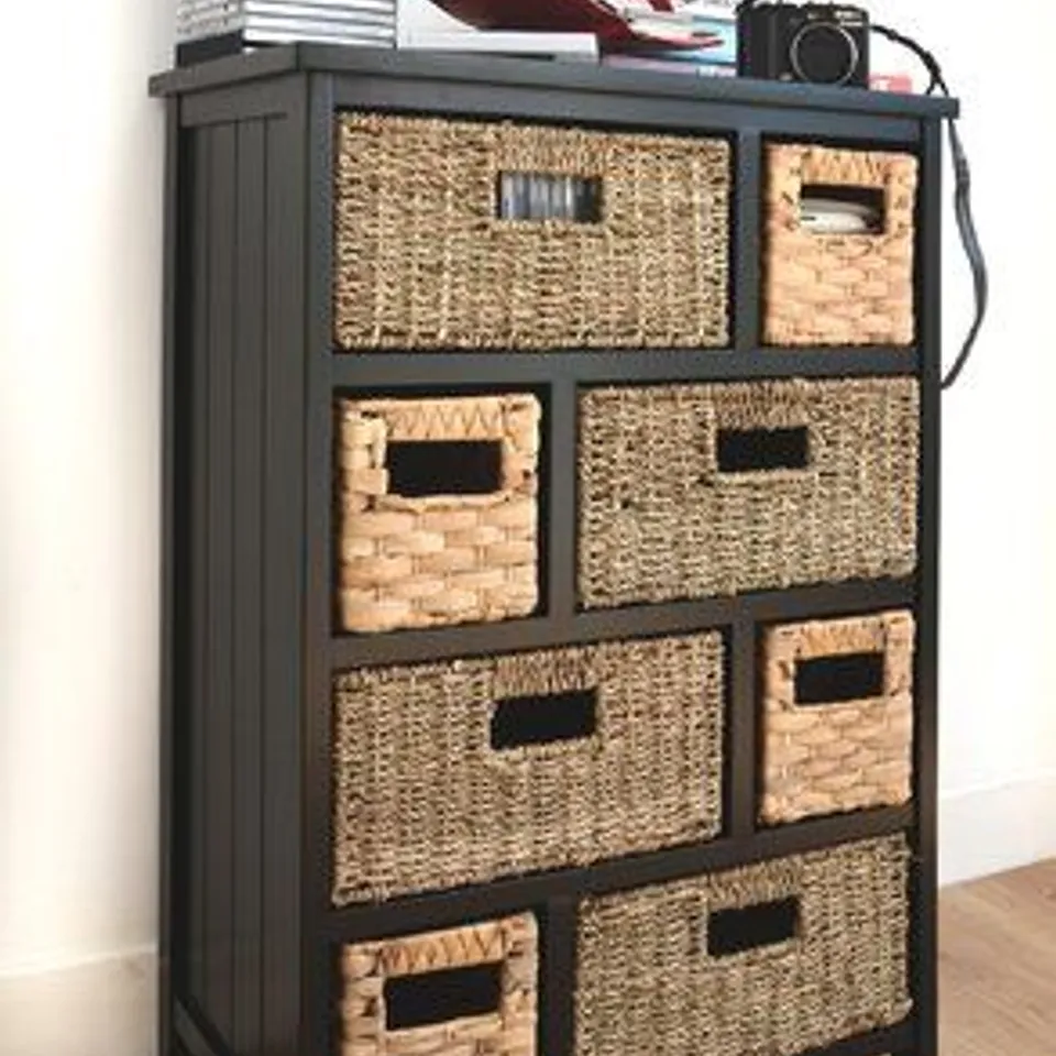 BASTOGNE 8 DRAWER CHEST BLACK/NATURAL 