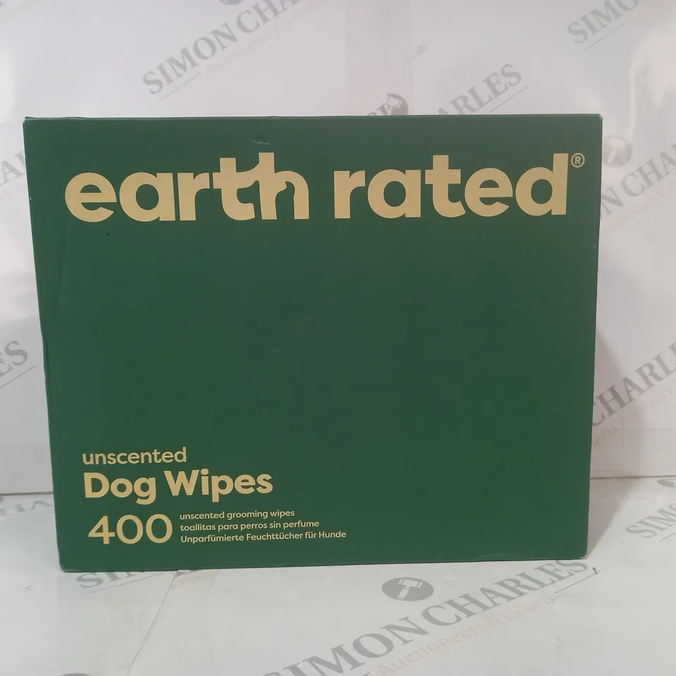 BOXED EARTH RATED UNSCENTED DOG WIPES (APPROXIMATELY 400)