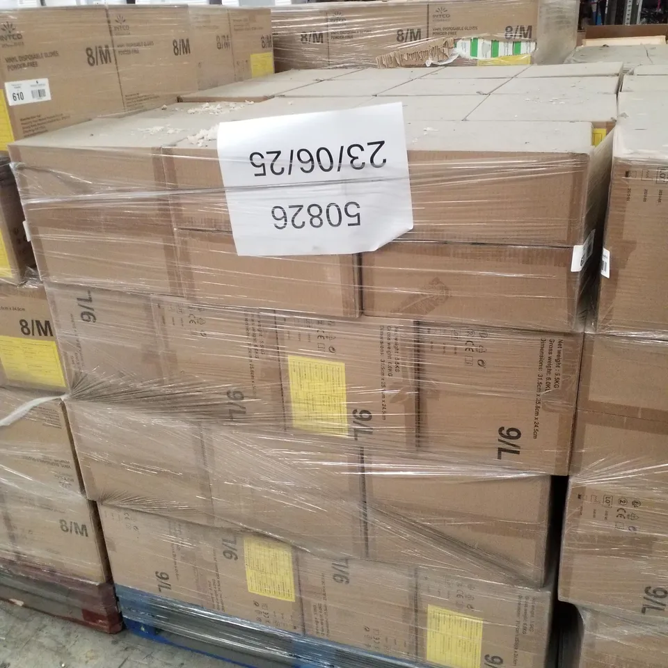 PALLET CONTAINING APPROXIMATELY 600 INTCO VINYL GLOVES 100PK LARGE