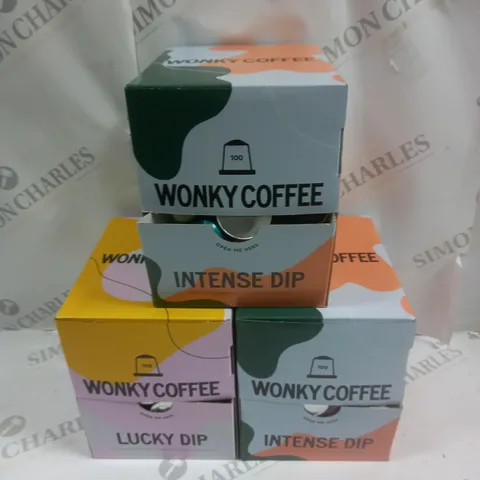 3 X BOXED WONKY COFFEE PODS TO INCLUDE LUCKY DIP & INTENSE DIP