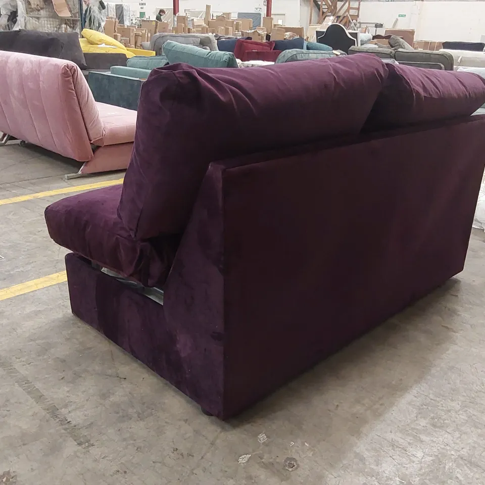 QUALITY DESIGNER PURPLE VELVET SOFA BED