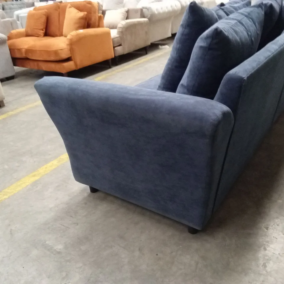 DURY FABRIC 4 SEATER SCATTER BACK SOFA - BLUE RRP £649