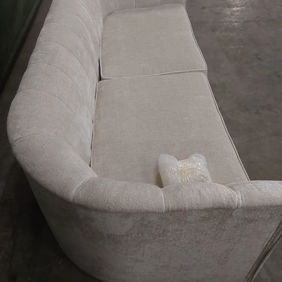 DESIGNER GUILD LARGE 3 SEATER FABRIC UPHOLSTERED SOFA - IVORY