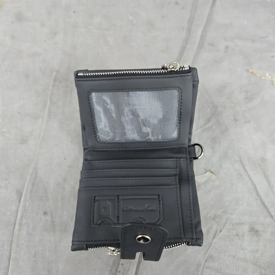 JEEP LEATHER WALLET WITH ZIP COIN POCKET – BLACK