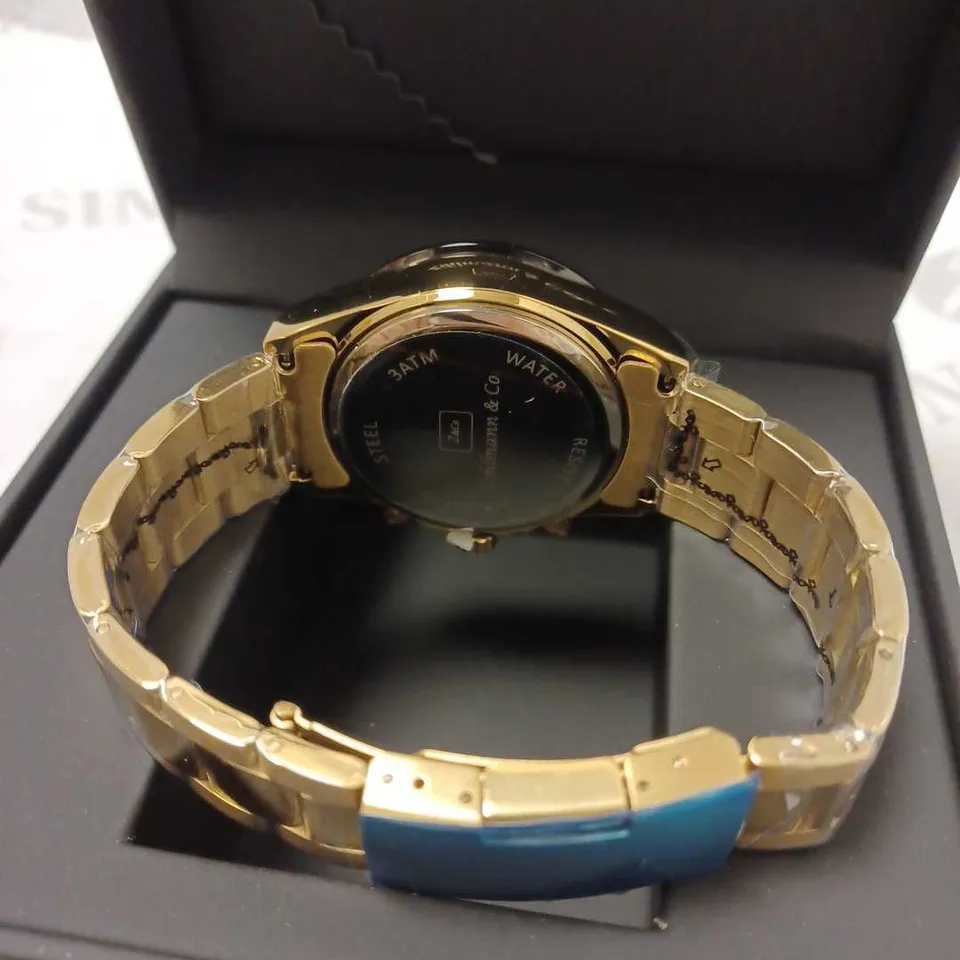 ZIHLMANN & CO BLACK TRIPLE DIAL BRACELET STRAP WRISTWATCH