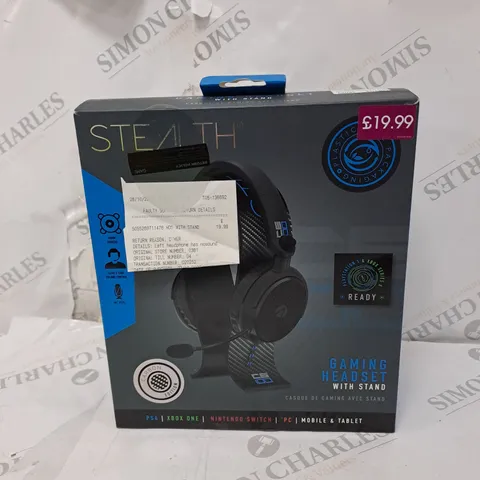 MEDIUM BOX OF ASSORTED STEALTH C6-100 STEREO GAMING HEADSET & STAND - BLUE