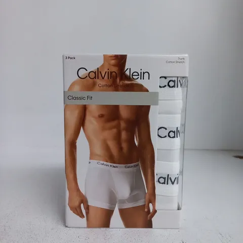 CALVIN KLEIN COTTON STRETCH BOXER SHORTS – 3 PACK (XL) – WHITE