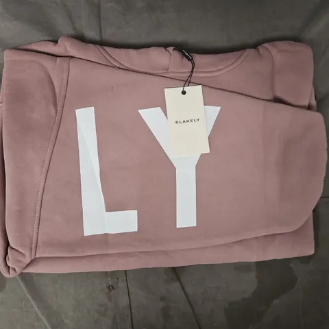 BLAKELY PULL-OVER HOODIE IN DUSTY PINK SIZE MEDIUM