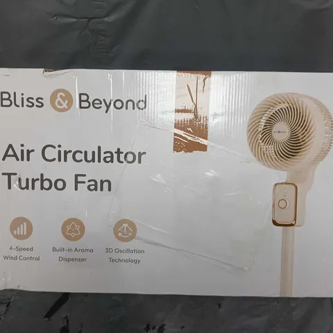 BOXED BLISS & BEYOND AIR CIRCULATOR FAN IN BEIGE