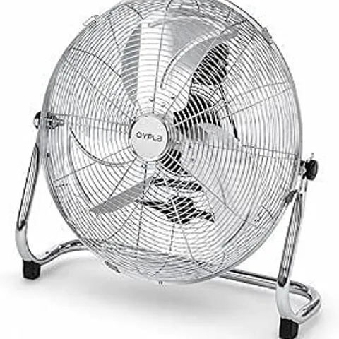 BOXED 18" CHROME 3 SPEED FREE STANDING GYM FAN