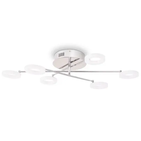 BOXED VIDAXL CEIL LED BATY X SHAPE 6-LIGHT SEMI FLUSH MOUNT - SILVER
