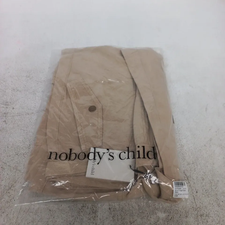 NOBODY'S CHILD WOMENS SAND RENZO CARGO TROUSER SHORT – UK 14S (EU 42S) – BEIGE