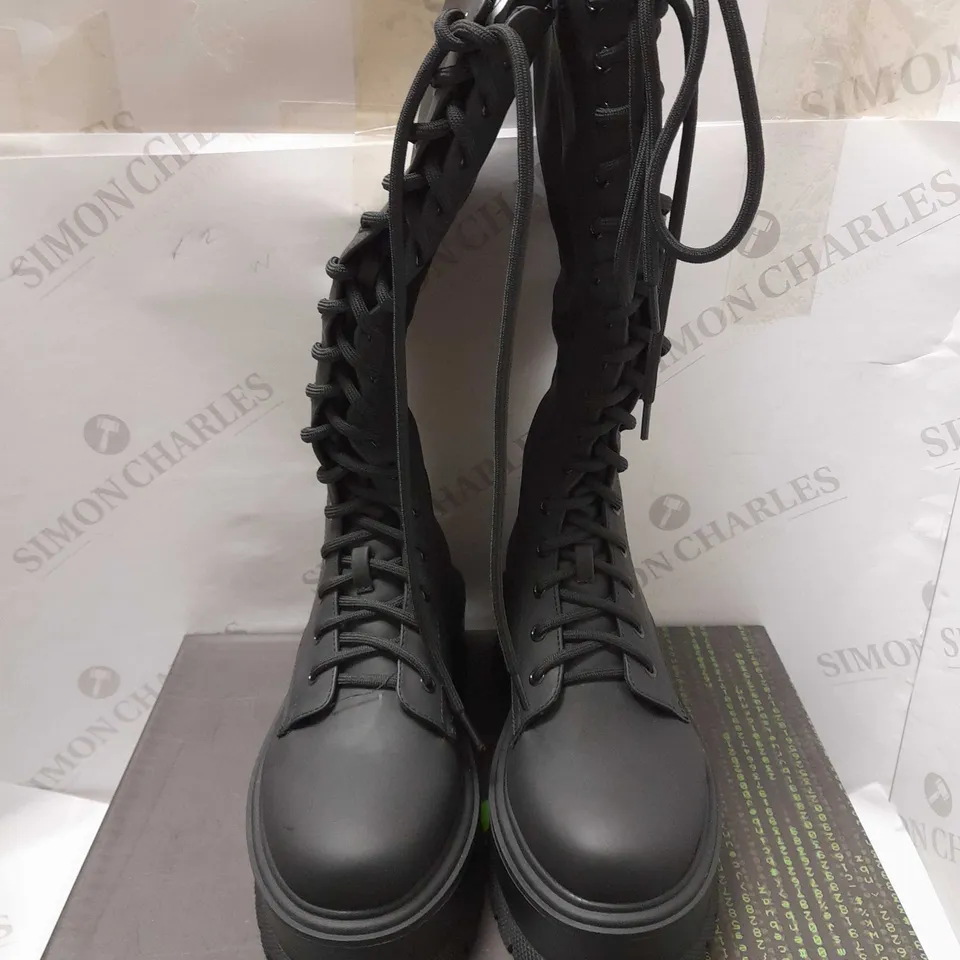 KOI PALANTIR BLACK LACE UP BOOTS - SIZE 4