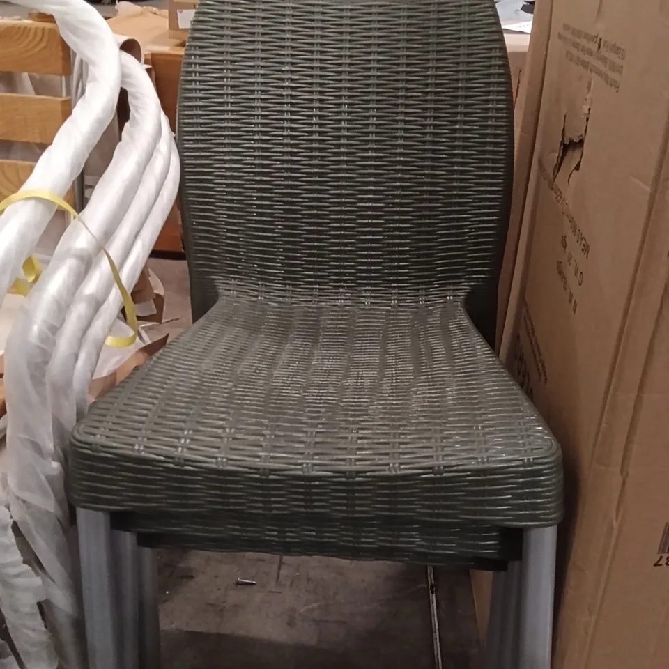 SET OF GREEN PLASTIC CHAIRS