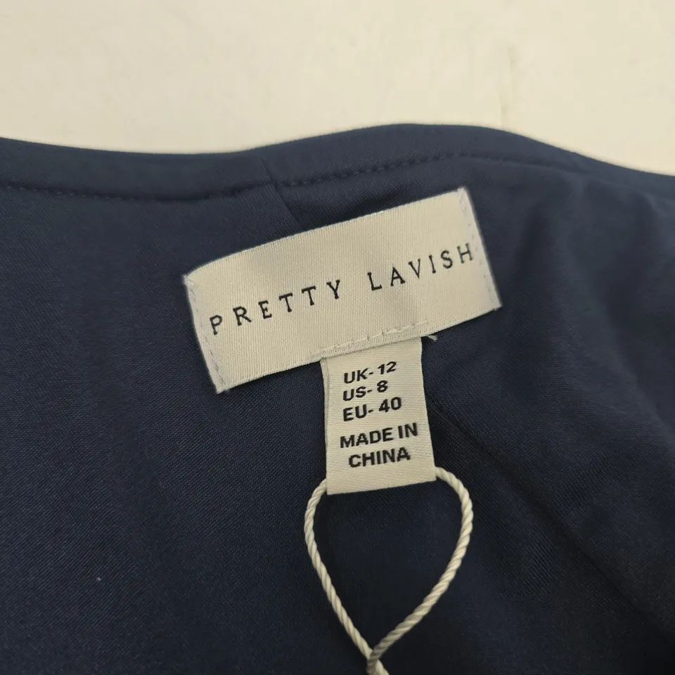PRETTY LAVISH NAVY ONE-SHOULDER BRIDESMAID DRESS – UK 12 (EU 40, US 8)