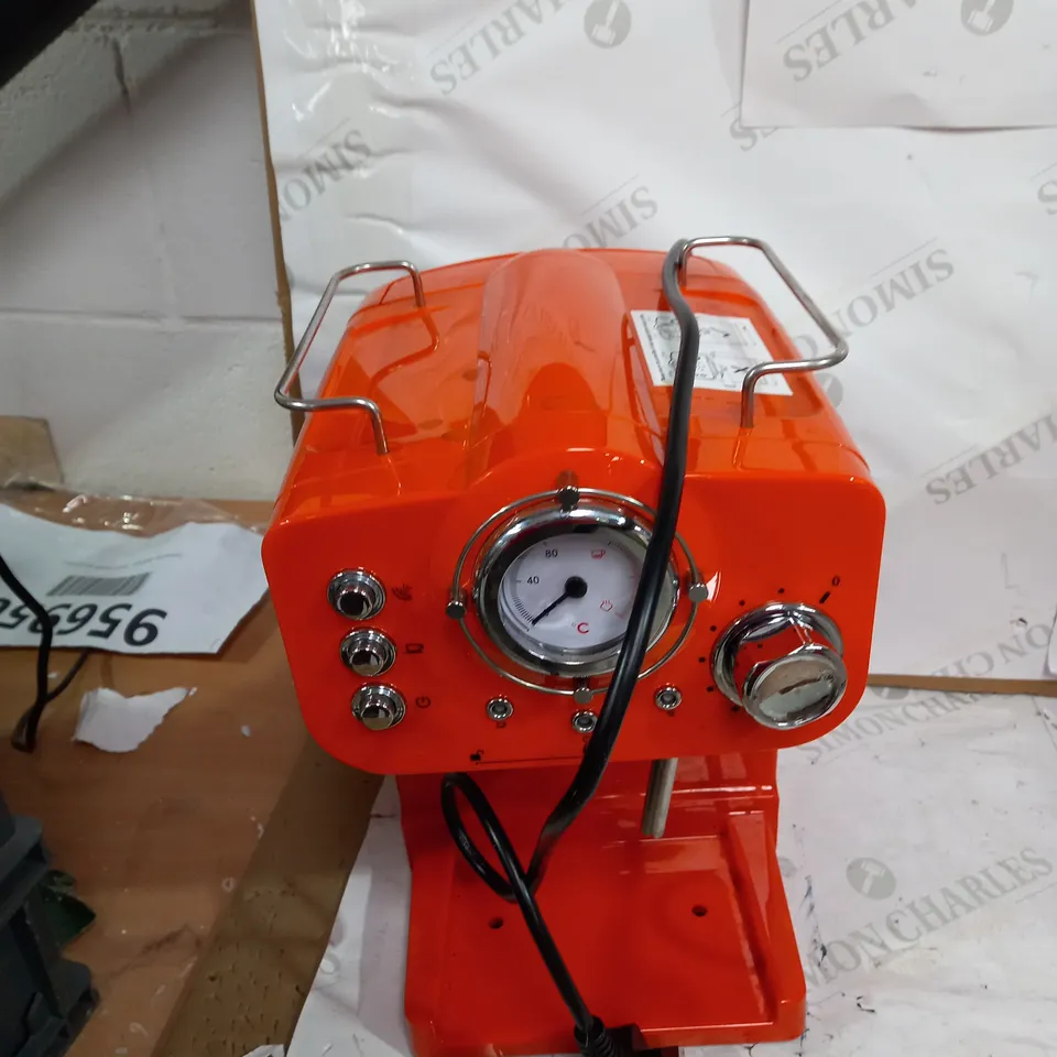 SWAN RETRO PUMP ESPRESSO COFFEE MACHINE - ORANGE
