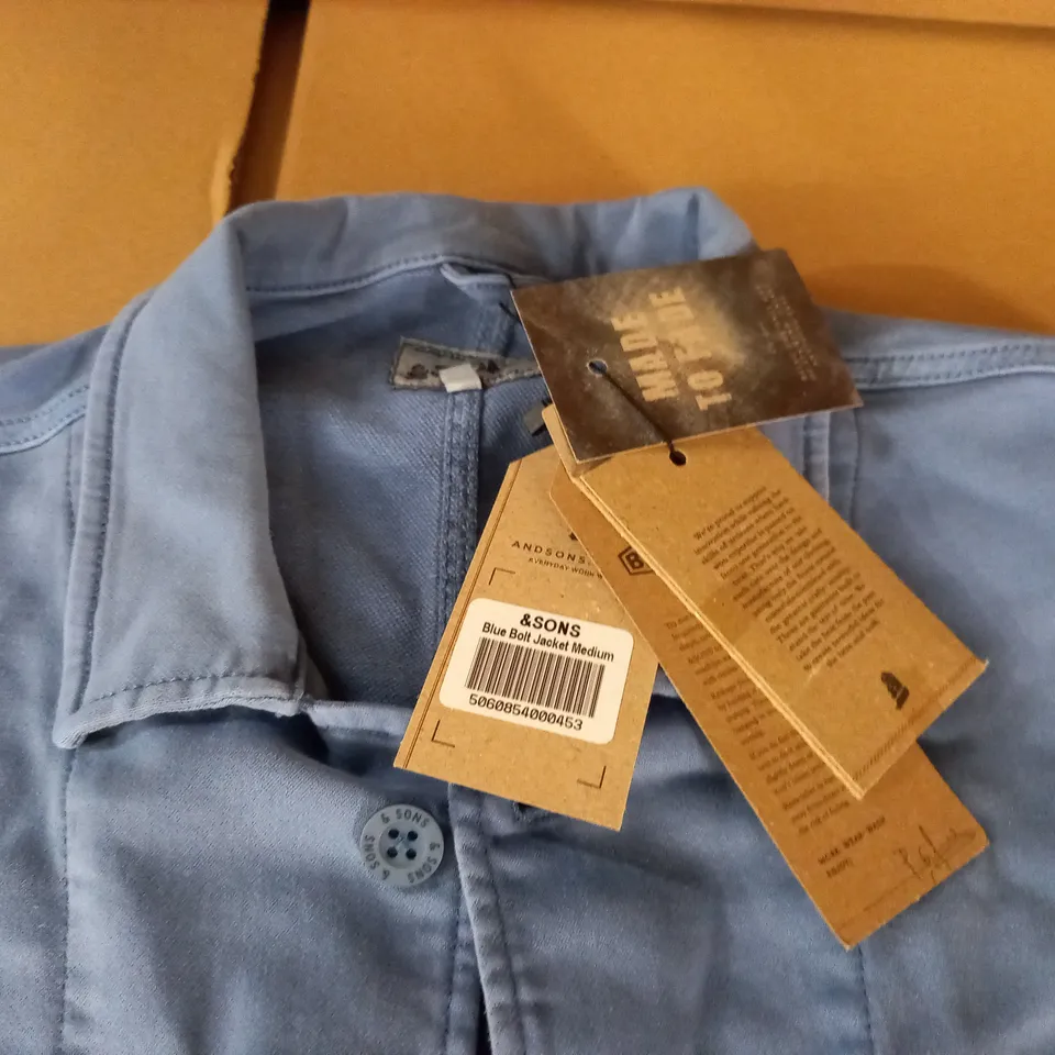 &SONS BLUE BOLT JACKET IN BLUE - MEDIUM