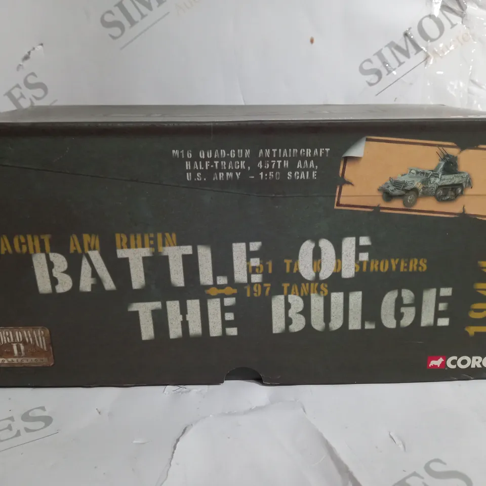 BOXED CORGI M16 QUAD-GUN ANTIAIRCRAFT HALF-TRACK 457TH AAA US ARMY - 1/50 CC60405