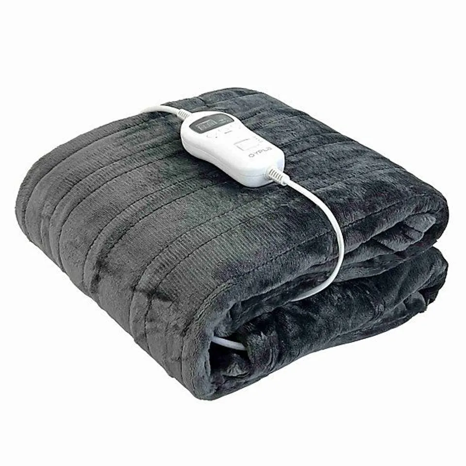 BOXED OYPLA MACHINE WASHABLE HEATED THROW ELECTRIC BLANKET WITH 10 HEAT SETTINGS AND LED CONTROLLER