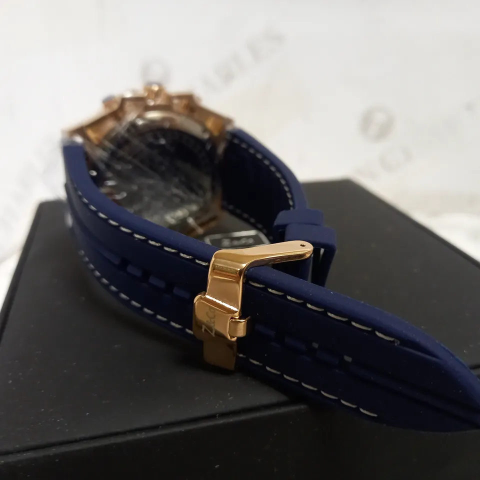 ZIHLMANN & CO TRIPLE DIAL STUD DETAIL RUBBER STRAP WATCH RRP £520