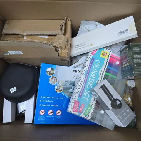 APPROXIMATELY 15 ASSORTED ITEMS TO INCLUDE COLOURING PENCIL SET, MASSAGE OIL, INSECT KILLER, ETC - COLLECTION ONLY