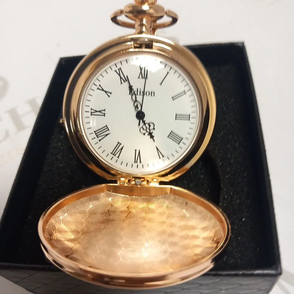 MENS EDISON POCKET WATCH WITH CHAIN – BRAND NEW IN BOX