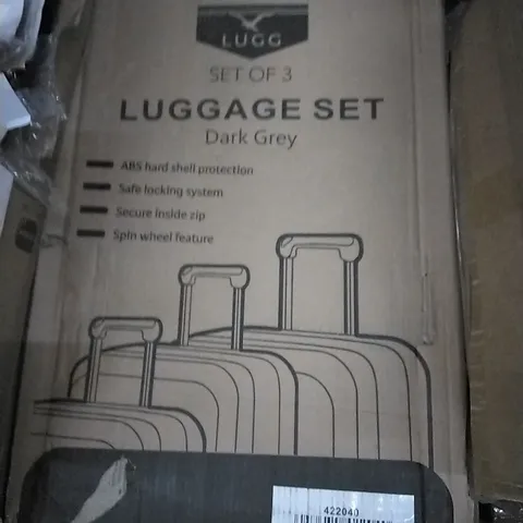 BOXED LUGG HARDSHELL LUGGAGE SUITCASE - DARK & GREY