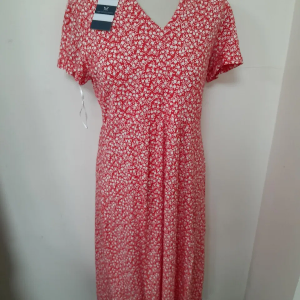 CREW CLOTHING FLORAL JERSEY DRESS IN RED - 12