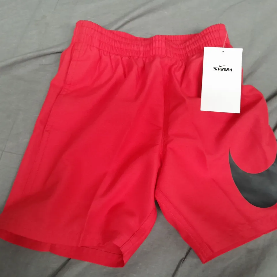 NIKE SWIM SWOOSH SHORTS IN RED - XS