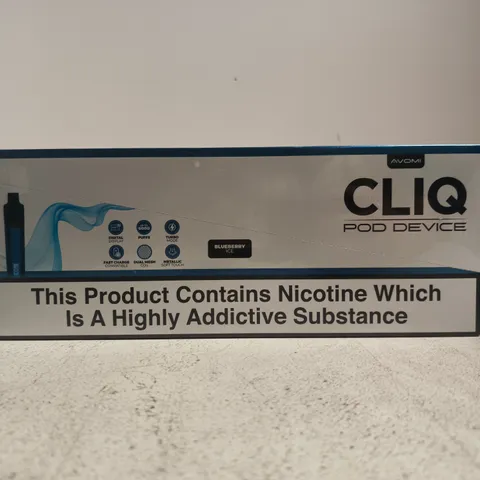 CLIQ POD DEVICE – BLUEBERRY ICE FLAVOUR, BOXED (6K PUFFS)