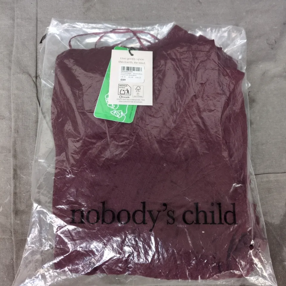 BAGGED NOBODY'S CHILD LAYLA MIDI DRESS IN OCCASION BROWN SIZE UK 16