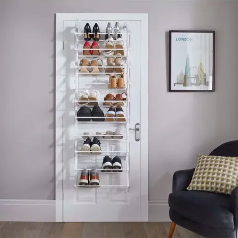 BOXED LLOYD PASCAL WHITE OVER DOOR SHOE RACK