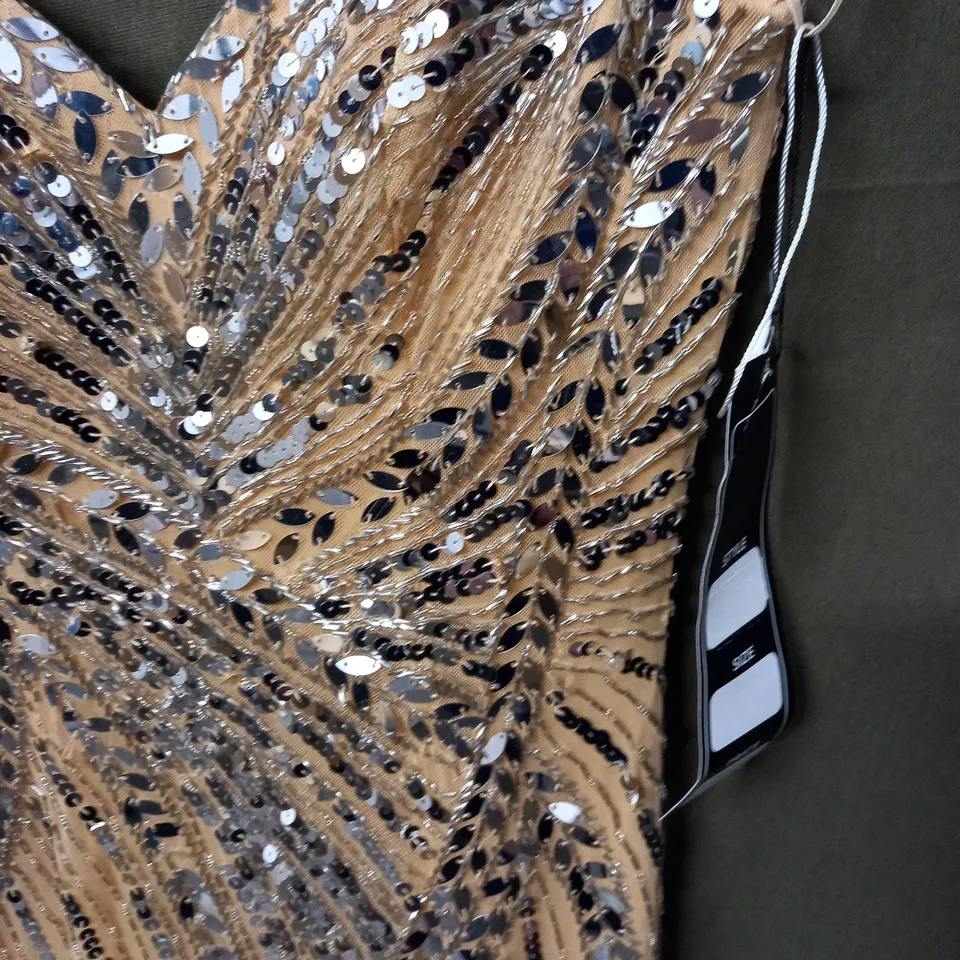 GOLD EMBELLISHED OCCASIONAL DRESS - SIZE UNSPECIFIED