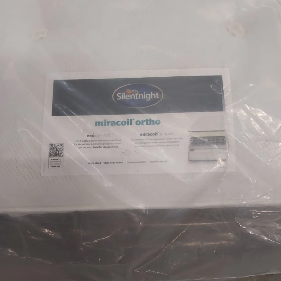 QUALITY BAGGED SILENTNIGHT 90cm SINGLE MIRACOIL ORTHO MATTRESS